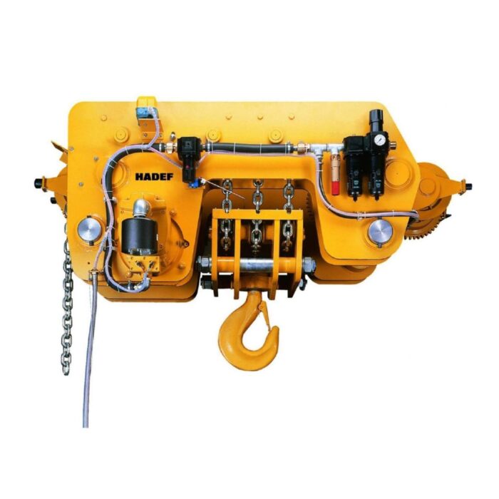 גלגלת הרמה שרשרת וקרונית בתלוי מקוצר מופעלות פנאומטית HADEF